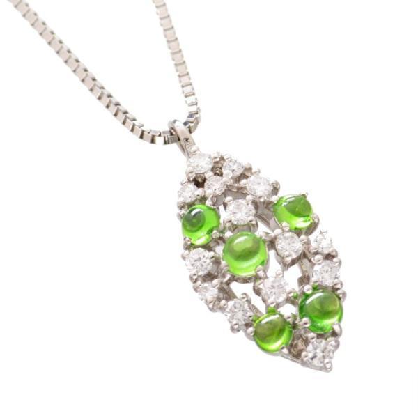 デマントイドガーネット ダイヤモンド ネックレス Pt950 プラチナ