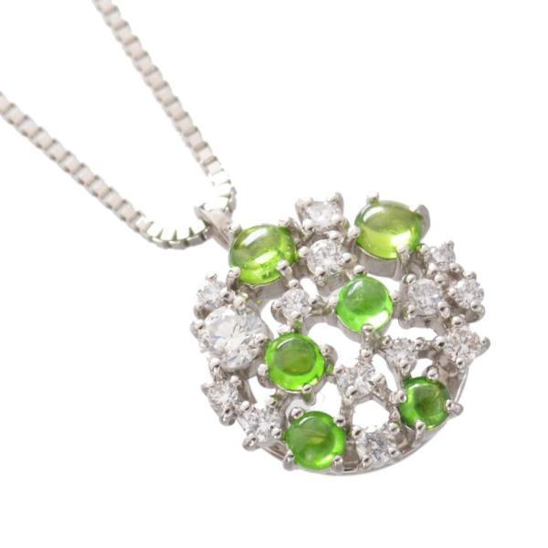 デマントイドガーネット ダイヤモンド ネックレス Pt950 プラチナ