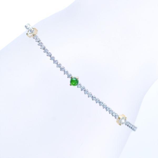 ブレスレット レディース ダイヤモンド テニスブレスレット デマントイドガーネット 18金 K18 ...