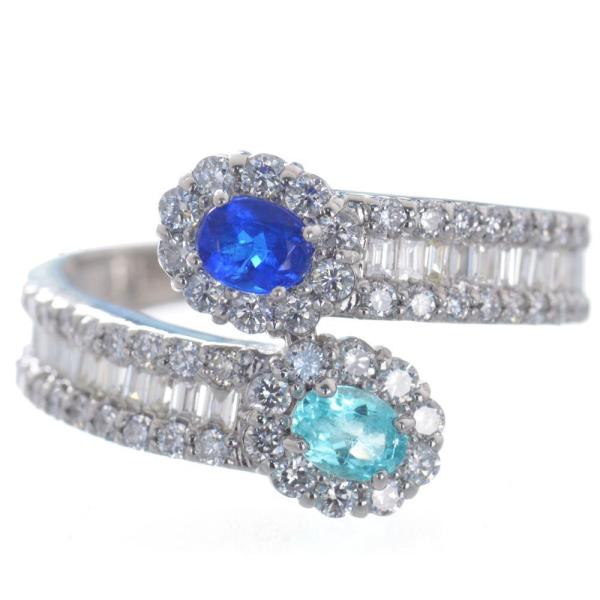 指輪 レディース リング プラチナ パライバトルマリン アウイナイト ダイヤモンド Pt950