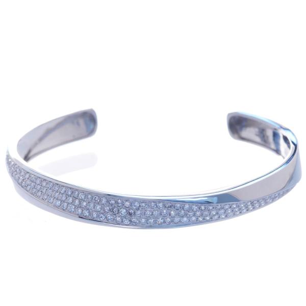 バングル メンズ ブレスレット プラチナ ダイヤモンド 男女兼用 幅広 地金 太め 爆買