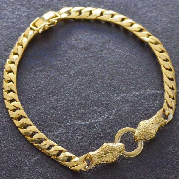 喜平 ブレスレット K24 24K メンズ 純金 24金 ゴールド 21cm ダイヤモンド 蛇 スネ...