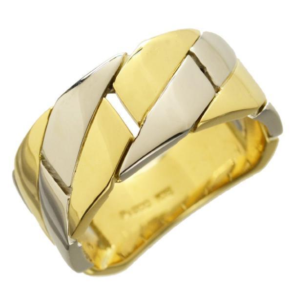 喜平リング 18金 指輪 メンズ K18 18k ゴールド プラチナ コンビ 地金 男性 幅広 ごつ...