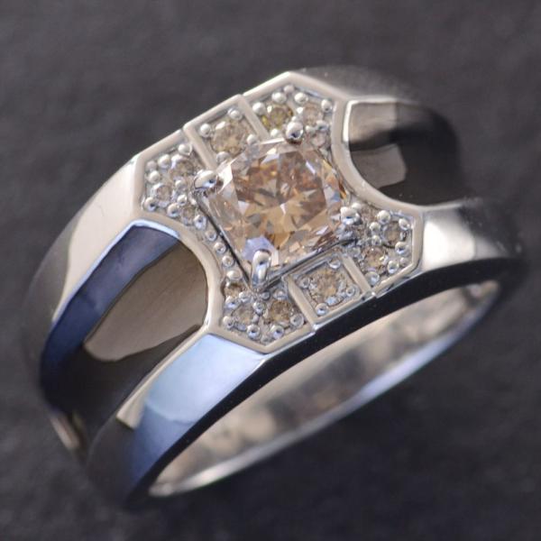 メンズリング プラチナ 指輪 メンズ リング 印台 ダイヤモンド 幅広 ブラックメッキ 男性 ごつい...