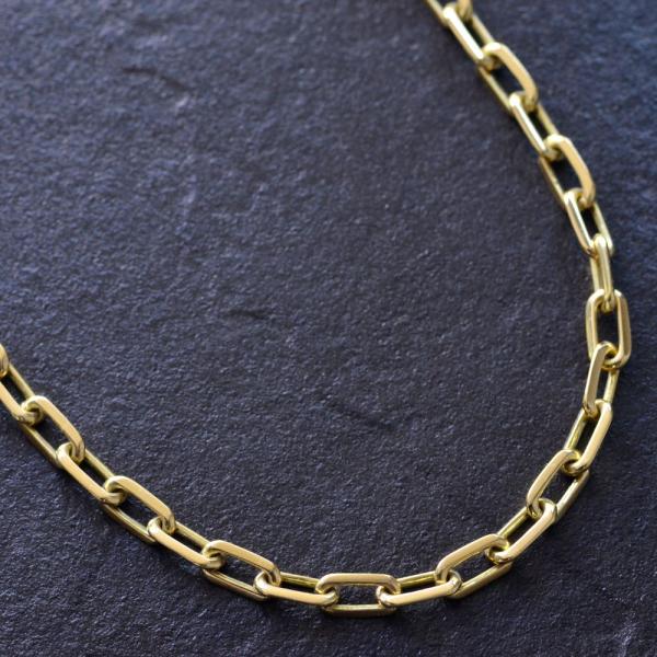 メンズネックレス 18金 ネックレス チェーン 50cm K18 ゴールド 地金 長さ指定作成可能 ...