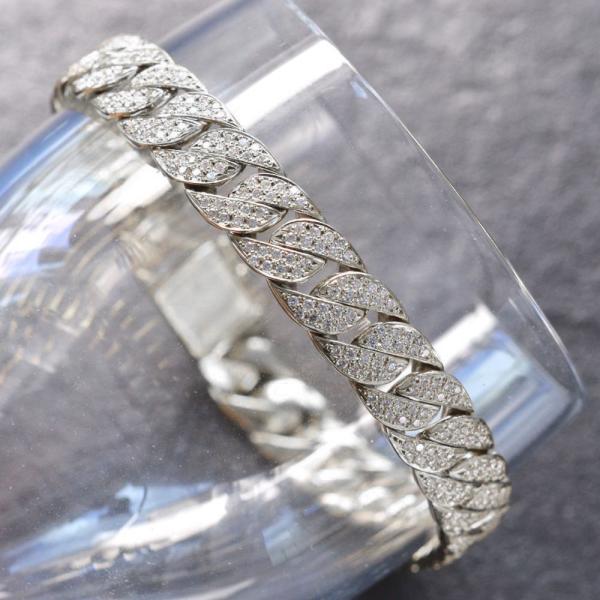 喜平 ブレスレット プラチナ ダイヤモンド 2.8カラット Pt900 20cm 名入れ 長さ指定 ...