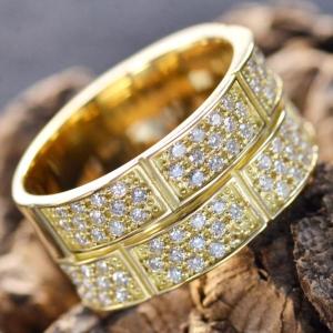 指輪 メンズリング 18金 K18 ダイヤモンド リング ゴールド メンズ パヴェ 1 2カラット 男性 幅広 ごつい 日本製 刻印入り 鑑別書付き Ctc アクセサリーマート 通販 Yahoo ショッピング