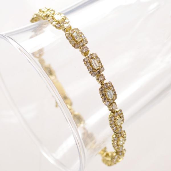 ブレスレット メンズ K18 ダイヤモンド 7カラット18金 18k ゴールド バゲットカット レデ...