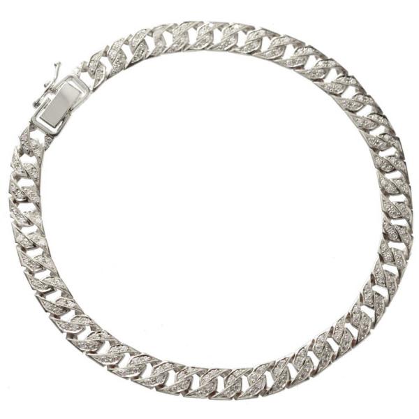 喜平 ブレスレット メンズ プラチナ ダイヤモンド Pt900 20cm リバーシブル 名入れ 長さ...