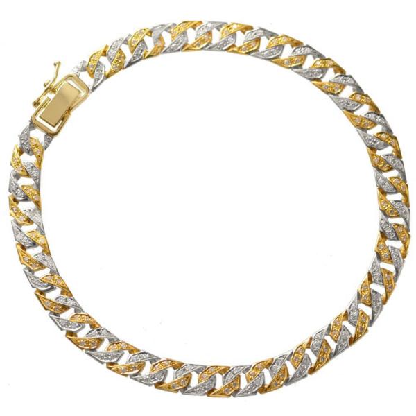 喜平 ブレスレット メンズ K24 ダイヤモンド 24金 純金 ゴールド 純プラチナ Pt999 2...