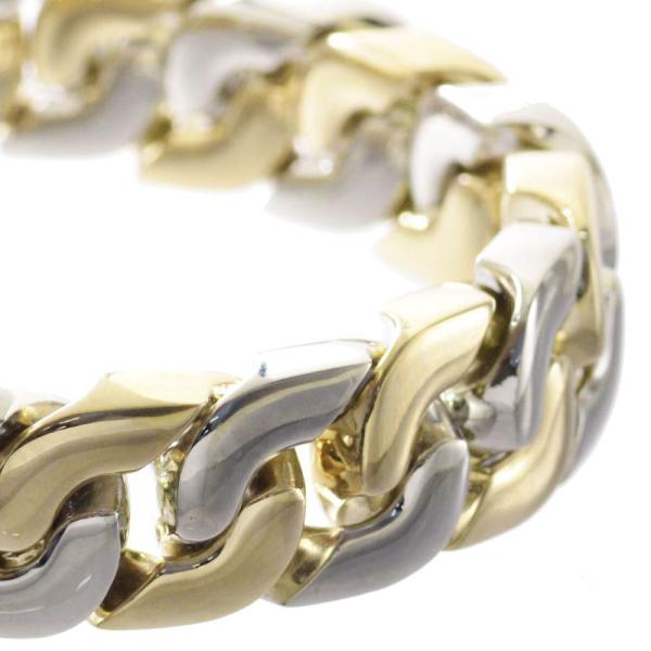 18金 喜平 ブレスレット K18 メンズ プラチナ ゴールド コンビ 26cm 名入れ 長さ指定 ...