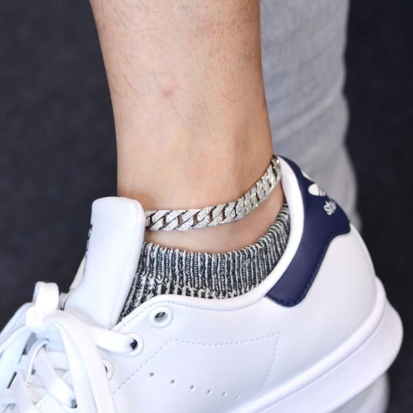 喜平 アンクレット プラチナ メンズ ダイヤモンド ブラックダイヤモンド リバーシブル アンクレット...