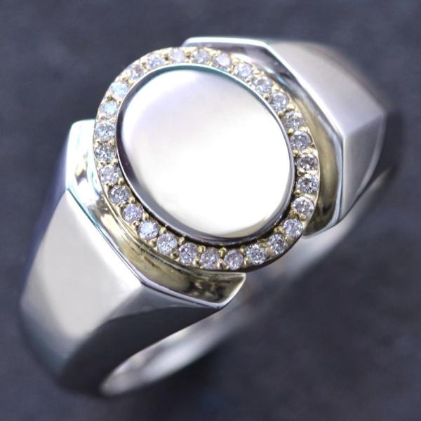 印台 リング プラチナ 18金 指輪 メンズリング K18 18k ゴールド ダイヤモンド メンズ ...