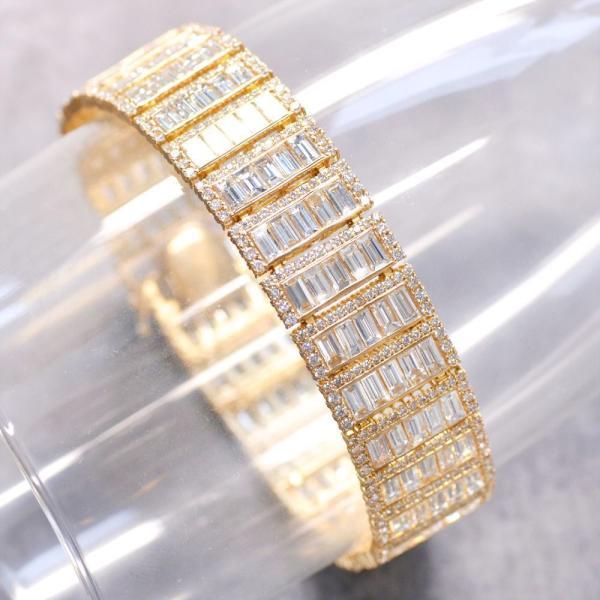 ブレスレット メンズ 18金 18k K18PG ダイヤモンド 18カラットup ピンクゴールド バ...