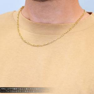 18金 あずきチェーン ネックレス メンズ K...の詳細画像2