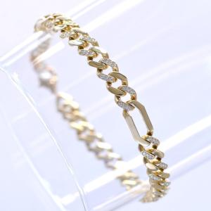 喜平 ブレスレット メンズ K18 18K 18金 ダイヤモンド メンズブレスレット ゴールド 刻印入り 鑑別書付き シンプル プレゼント ギフト