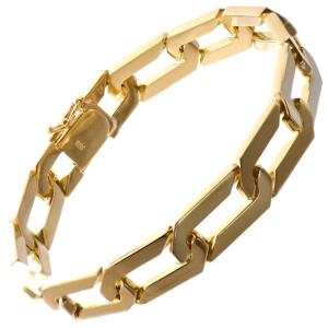 喜平 ブレスレット K18 メンズ 18金 ゴールド IDプレート 名入れ 長さ