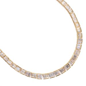 テニスネックレス メンズ K18 18金 ダイヤモンド 7カラット 50cm