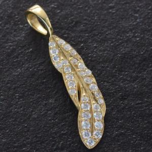 ペンダントトップ K18 フィッシュフック ダイヤモンド メンズ 18金