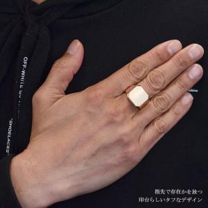 18金 印台 リング 指輪 メンズリング K1...の詳細画像2