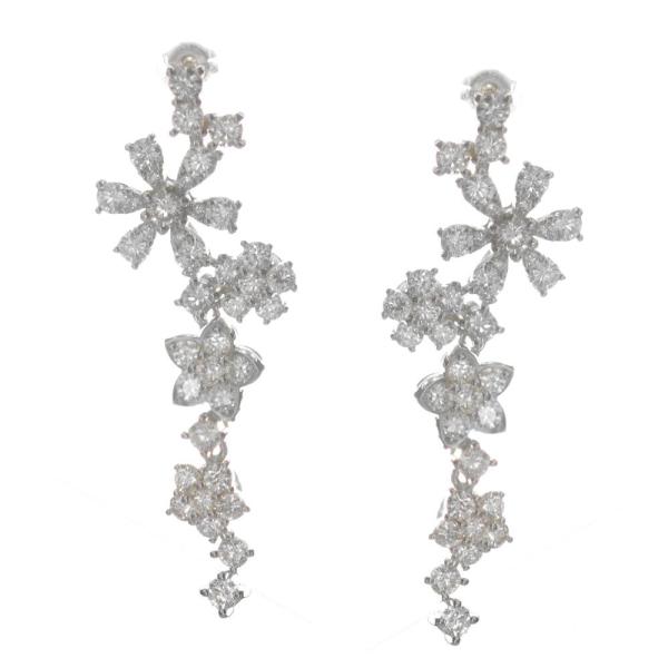 ピアス レディース プラチナ 揺れる ダイヤモンドピアス Pt900 フラワー 花 女性 爆買