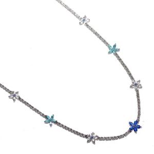 テニスネックレス レディース プラチナ パライバトルマリン アウイナイト ダイヤモンド Pt850 テニスチェーン 手造り 爆買