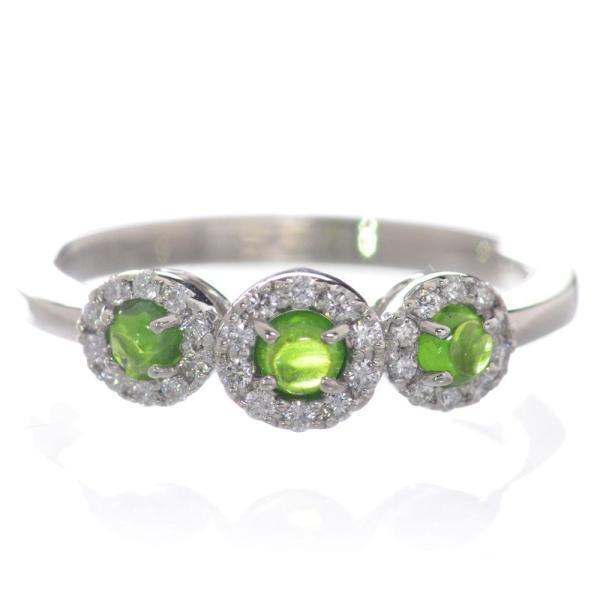 指輪 レディース リング プラチナ ダイヤモンド デマントイドガーネット カボション Pt950