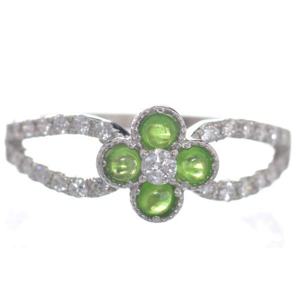 指輪 レディース リング プラチナ ダイヤモンド デマントイドガーネット カボション Pt950