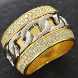 喜平 指輪 K18 18k ゴールド プラチナ コンビ メンズリング Pt950