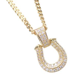 喜平 ネックレス 18金 メンズ K18 ブラックダイヤモンド 馬蹄 ホース