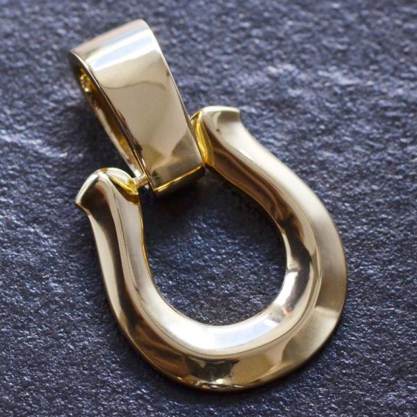 ペンダントトップ メンズ K18 18金 喜平用 メンズペンダントトップ 馬蹄 ホースシュー 地金 ...