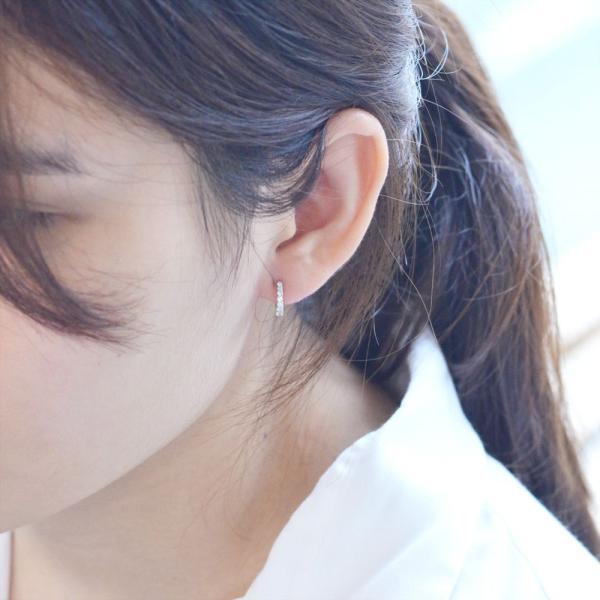 イヤーカフ プラチナ ダイヤモンド レディース 圧調整可能 片耳用 フープ 中折れ 日本製