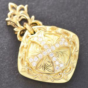 ペンダントトップ メンズ 18金 k18 18k ゴールド ダイヤモンド クロス 盾 メンズ用 ネックレストップ ペンダントヘッド 爆買