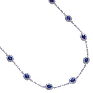 ネックレス プラチナ オーバルカット サファイア...の商品画像