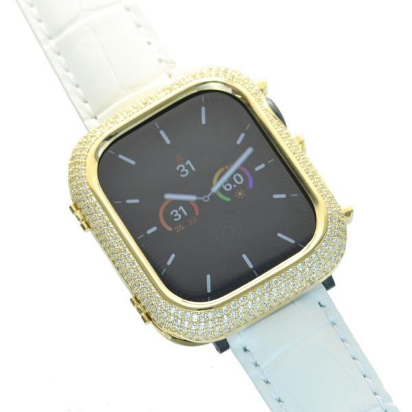 高級 アップルウォッチ カバー 18金 ダイヤモンド K18 44mm Apple Watch アッ...