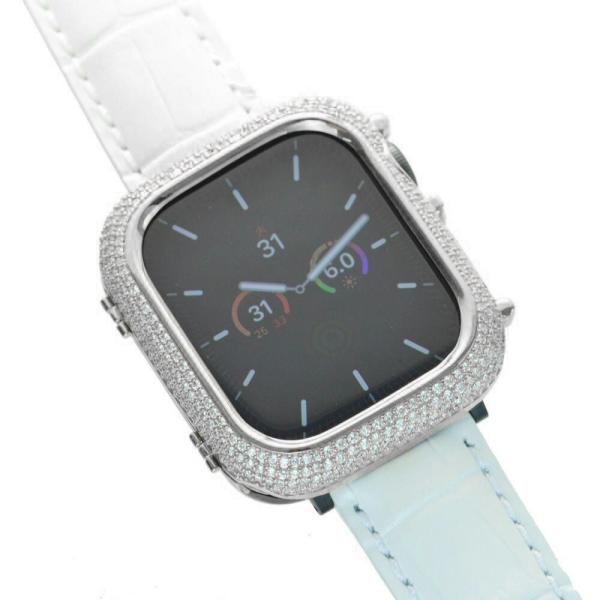 アップルウォッチ カバー プラチナ ダイヤモンド Pt900 44mm ケース 天然ダイヤモンド 2...