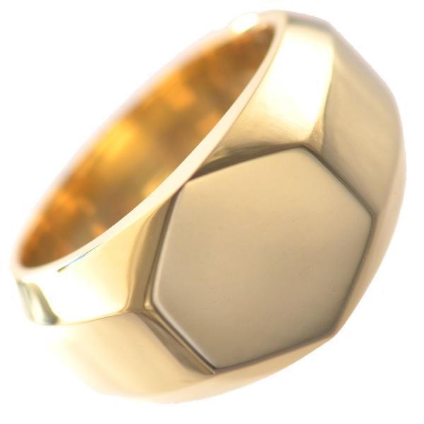 18金 印台 リング 指輪 メンズリング 18金 印台リング K18 18k ゴールド 幅広 地金 ...