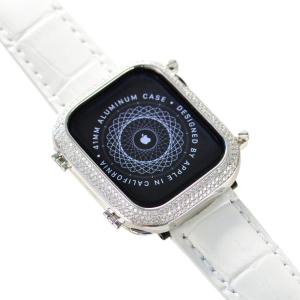 アップルウォッチ カバー プラチナ ダイヤモンド Pt900 41mm Apple Watch Series 7 専用 ケース 天然ダイヤモンド 2.48カラット ビス止め｜accessorymart