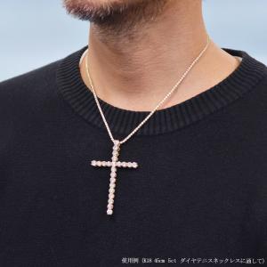 ペンダントトップ K18 クロス ダイヤモンド...の詳細画像1