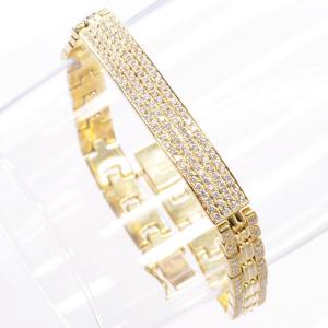 ブレスレット メンズ K18 ダイヤモンド 3カラット 18金 18k イエローゴールド プレート【動画あり】 30代 40代 50代 爆買
