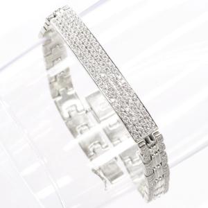 ブレスレット メンズ K18WG ダイヤモンド 3カラット 18金 18k ホワイトゴールド プレート 30代 40代 50代 爆買