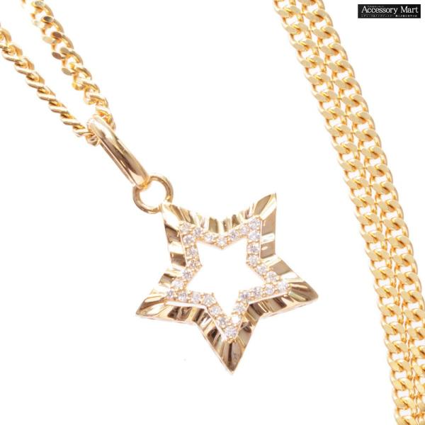 喜平 ネックレス メンズ K18 18金 スター 星 ペンダント 18k イエローゴールド 徳力 1...