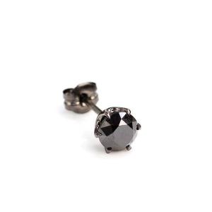 K18WG ブラックダイヤモンド0.40ct 片耳ピアス ブラックメッキ｜accessorymart