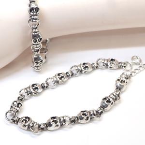 2連スカルブレスレット *Destino* 髑髏 ドクロ シルバーブレスレット
