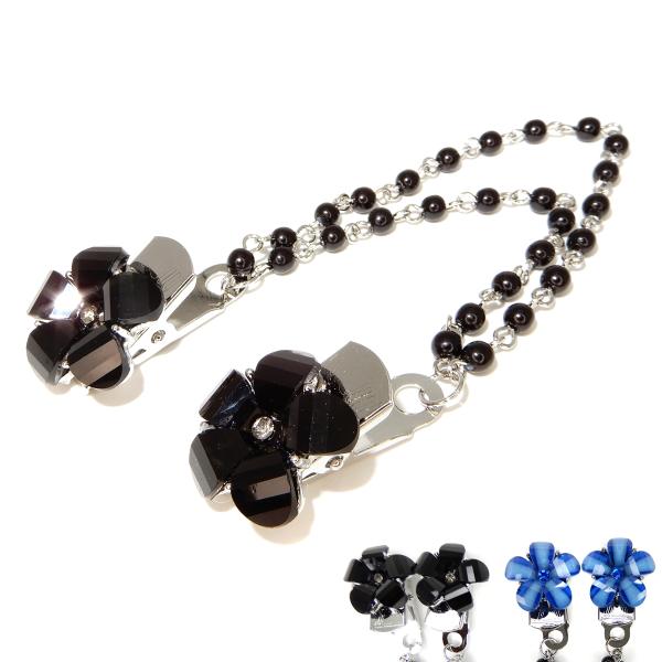 ストールクリップ カーディガンクリップ スカーフ マフラー留め ずれ防止 ダブルピン チェーン レデ...