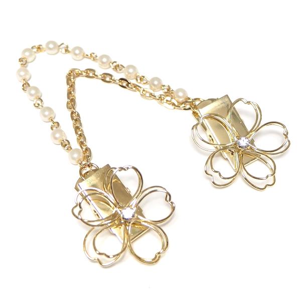 ストールクリップ カーディガンクリップ マフラー 桜 フラワー 花 ワイヤー加工 留め ずれ防止 ２...