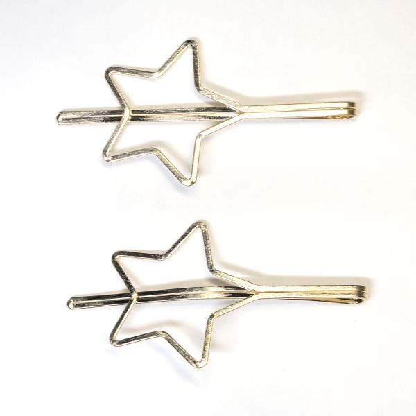 ヘアピン ヘアアクセサリー 髪留め レディース さしピン スター 曲げ加工 星 2個セット
