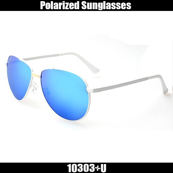 偏光サングラス U03 ティアドロップ メタルフレーム ミラー UVカット