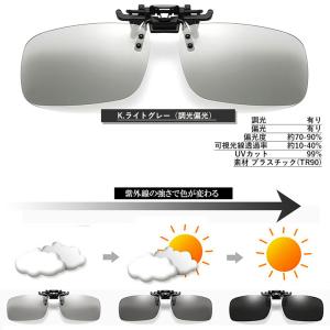偏光 クリップ オン サングラス 調光偏光(K...の詳細画像5