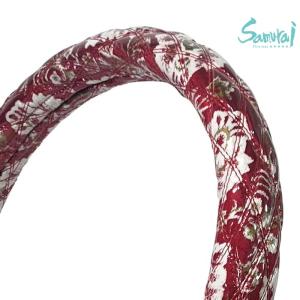 極太 ハンドルカバー 新格子レッド LM 金華山 ビニールの有無が選べる